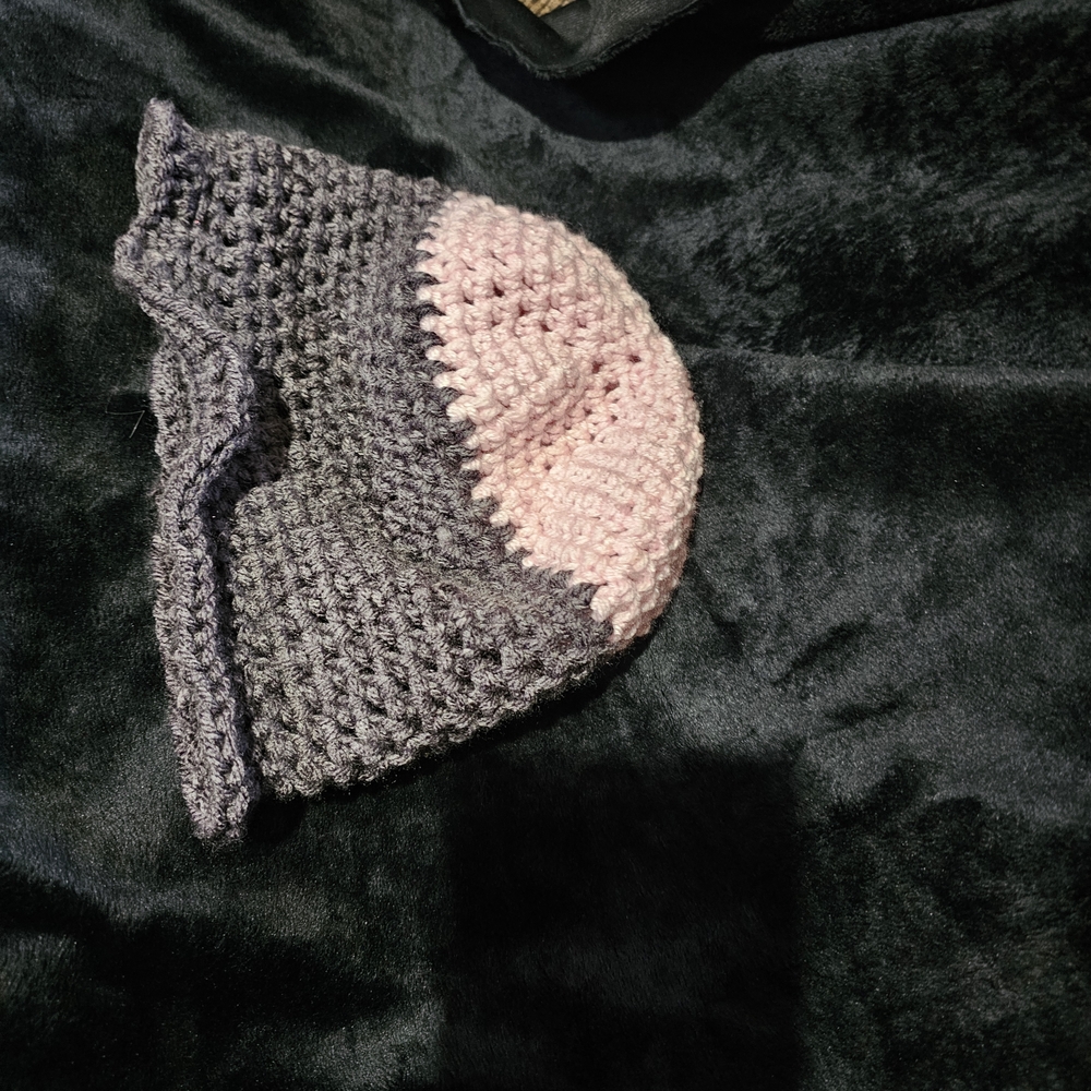 Chic Two-Tone Crochet Beanie